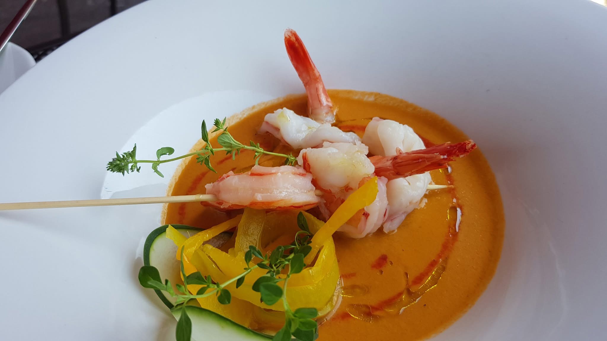 Garnelen-Spiess mit Gemüse